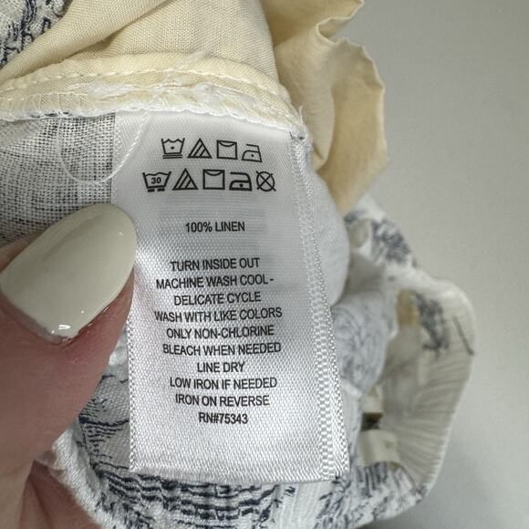 Cynthia Rowley Womens Shorts XL White 100% Linen Sailing Tropical Resort Beachy - Picture 10 of 10